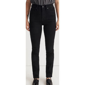 Madewell Stovepipe High Rise Tall Black Rinse Slim Leg Jeans US Women's 26T New